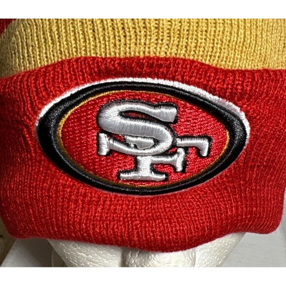 San Francisco 49ers Knit Beanie With Pom Bud Light NFL Sponsor Logo Football - Picture 2 of 6